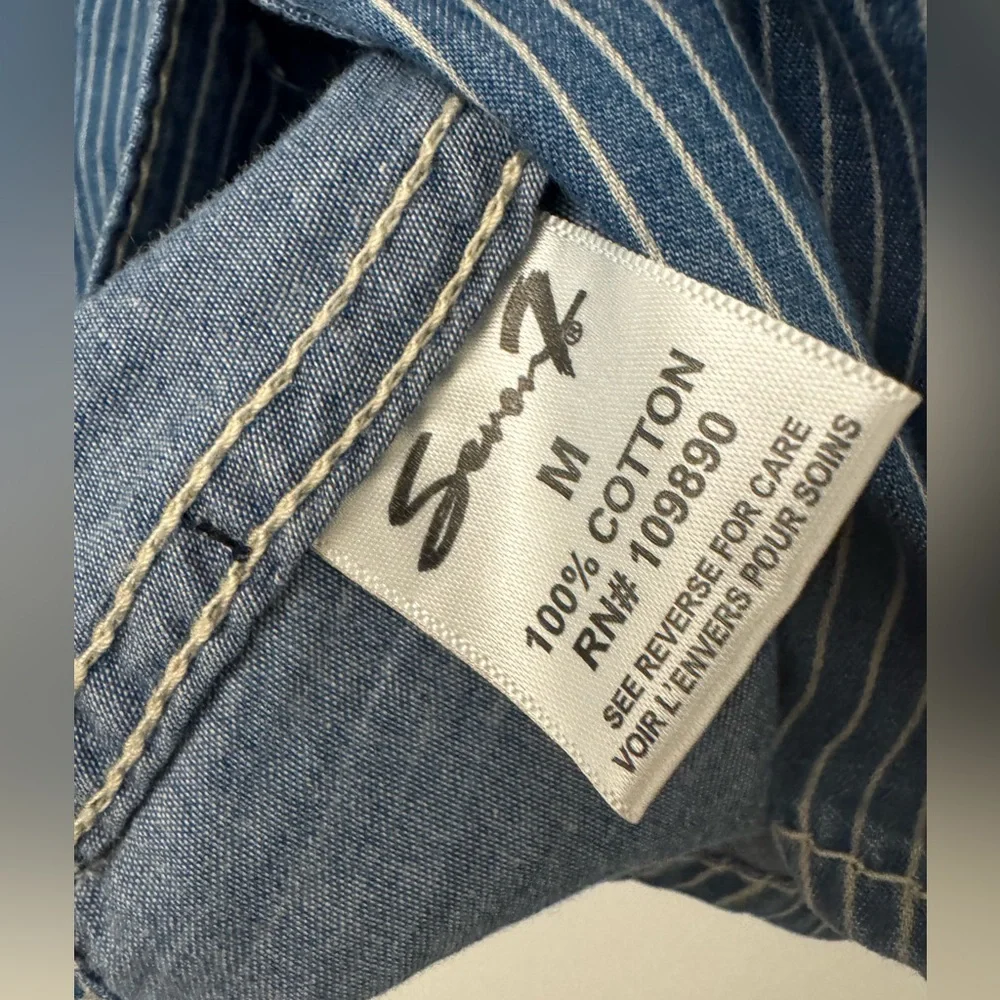 NWT Seven7 Striped Button Down Shirt 100% Cotton Medium - Picture 7 of 11
